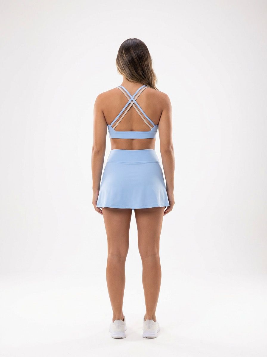 Conjunto de Short Saia fitness feminino de alta compressão e zero transparência